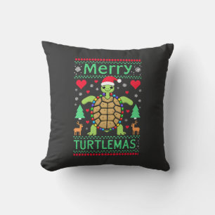 Prettig Turtlemas Kerstverlichting Cute Turtle Ker Kussen