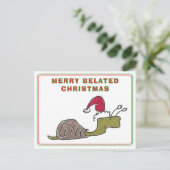Prettig uitgesteld Kerstslak Late Kerst Feestdagenkaart (Staand voorkant)