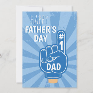 Prettig Vaderdag Cool Retro Blauw Beste Papa Feestdagenkaart