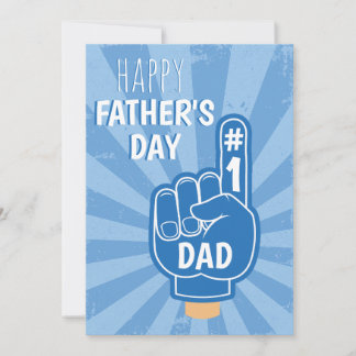Prettig Vaderdag Cool Retro Blauw Beste Papa  Feestdagenkaart