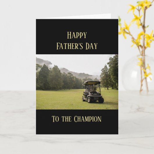 Prettig Vaderdag Golfer Golfen Golf Kaart (Gele Bloem)