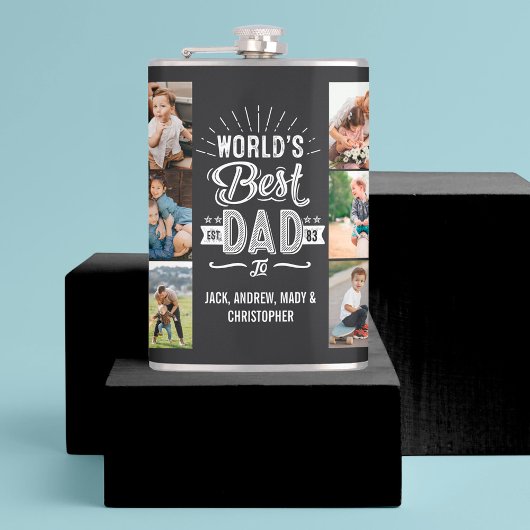 Prettig Vaderdag Leuke Beste Papa Kinderen Naam Heupfles