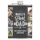 Prettig Vaderdag Leuke Beste Papa Kinderen Naam Heupfles (Voorkant)