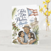 Prettig Vaderdag Opa Puerto Rico Kaart (Gele Bloem)