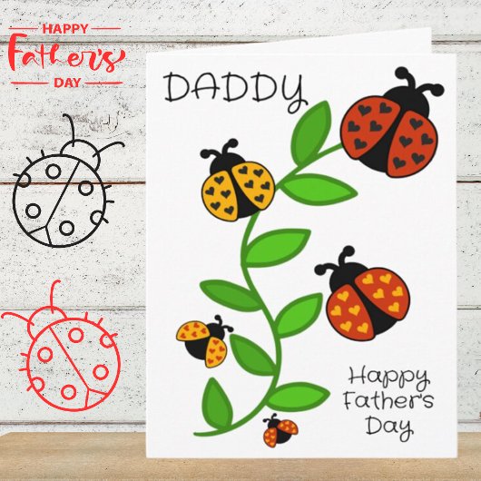 Prettig Vaderdag Papa van de kinderen Groet Kaart