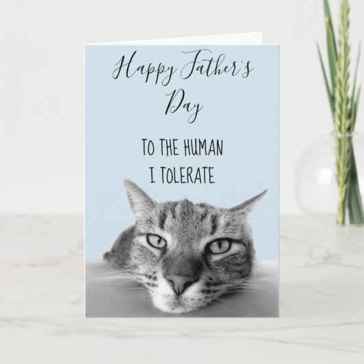 Prettig Vaderdag Van Kat Tot Mens I Grappig Kaart (Voorkant)