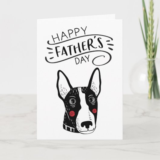 Prettig Vaderdag voor de Hond Papa | Bull terrier Kaart (Voorkant)