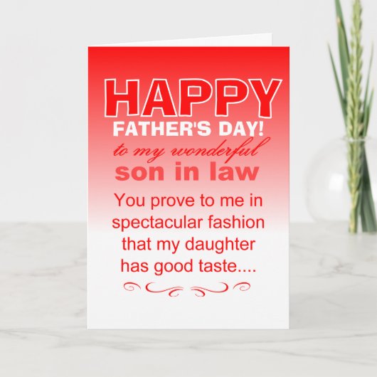 Prettig Vaderdag voor geweldige schoonzoon Kaart (Voorkant)