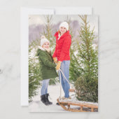 Prettig Vakantie 2 Foto Modern Script Vet Bloemrij Feestdagenkaart (Achterkant)