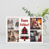 Prettig Vakantie 4 Foto Collage Persoonlijk Feestdagenkaart (Staand voorkant)