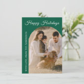 Prettig Vakantie Arch 2 Foto Feestdagenkaart (Staand voorkant)