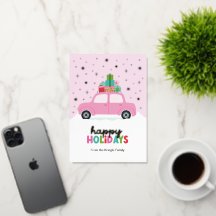 Prettig Vakantie Auto's met Kerstcadeaus in Roze