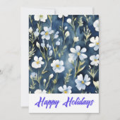 Prettig vakantie Bloemen Watercolor Vrolijk Kerstf Feestdagenkaart (Voorkant)