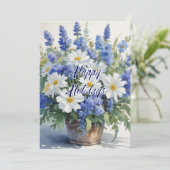 Prettig vakantie Bloemen Watercolor Vrolijk Kerstf Feestdagenkaart (Staand voorkant)