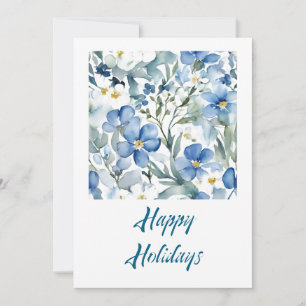 Prettig Vakantie Bloemen Waterverf Vrolijk Kerstfe Feestdagenkaart