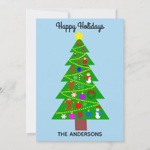 Prettig vakantie Cute Kerstboom #1 Kerstkaart Notitiekaartje