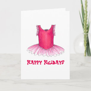 Prettig Vakantie Dansleraar Ballet Ballerina Tutu Feestdagen Kaart
