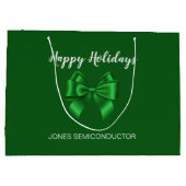 Prettig Vakantie Elegant Groen Groot Cadeauzakje (Achterkant)