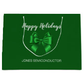 Prettig Vakantie Elegante Groen Groot Cadeauzakje (Voorkant)