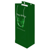 Prettig Vakantie Elegante Groen Wijn Cadeautas (Achterkant Gekanteld)