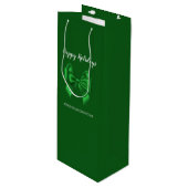 Prettig Vakantie Elegante Groen Wijn Cadeautas (Voorkant Gekanteld)