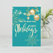 Prettig vakantie feest moderne groene Kerstmis  Kaart (Staand voorkant)