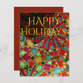 Prettig vakantie feestelijke ornament feestdagenkaart (Voorkant / Achterkant)