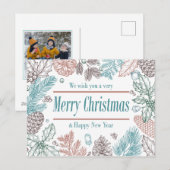 Prettig vakantie floral | Foto vakantiekaart Feestdagenkaart (Voorkant / Achterkant)