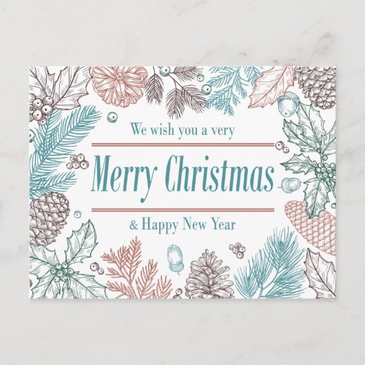 Prettig vakantie floral | Foto vakantiekaart Feestdagenkaart (Voorkant)