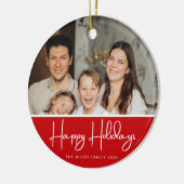 Prettig vakantie foto keramisch ornament (Links)