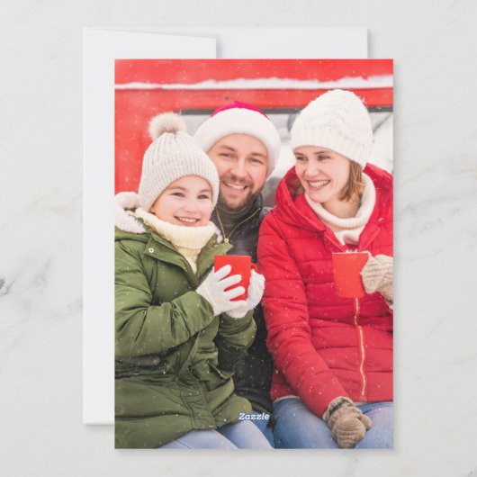 Prettig Vakantie Foto Moderne Knalrode Bloemen Feestdagenkaart (Achterkant)