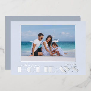 Prettig Vakantie Foto Zilver Folie Feestdagenkaart