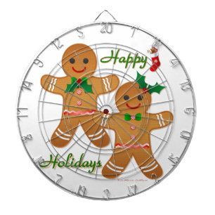 Prettig vakantie Gingerbread Man Jongen Meisje Dartbord