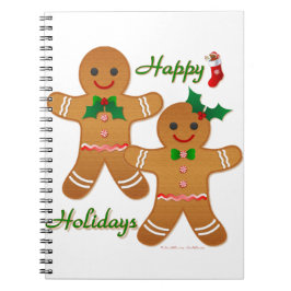 Prettig vakantie Gingerbread Man Jongen Meisje Notitieboek