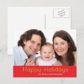 Prettig Vakantie Glitter Foto Feestdagenkaart (Voorkant / Achterkant)