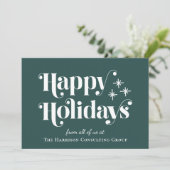 Prettig Vakantie Groene Zakelijke Kerstkaart (Staand voorkant)