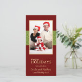 Prettig Vakantie Kerst Familie Foto Kaarten (Staand voorkant)