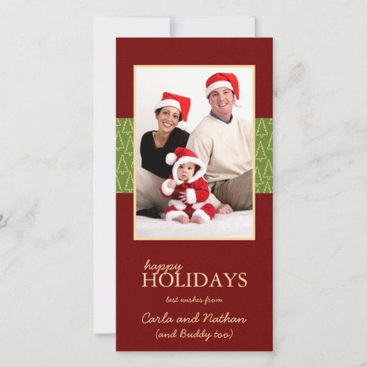 Prettig Vakantie Kerst Familie Foto Kaarten (Voorkant)