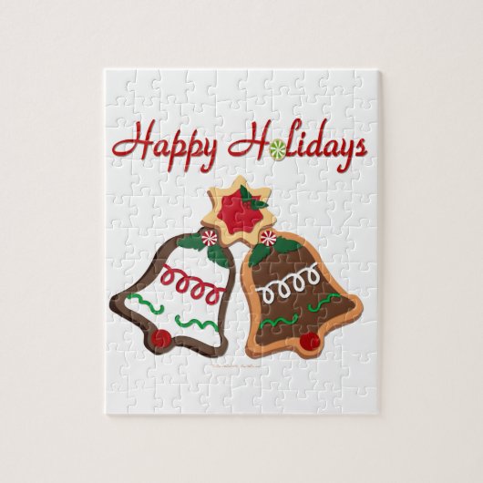 Prettig Vakantie Kerst Koek Bellen Legpuzzel (Verticaal)
