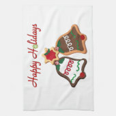 Prettig Vakantie Kerst Koek Bellen Theedoek (Verticaal)