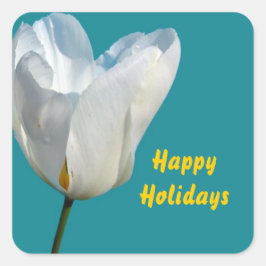 Prettig vakantie Kerststickers. Vierkante Sticker