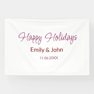 prettig vakantie maron naam datum winter kerstfees spandoek