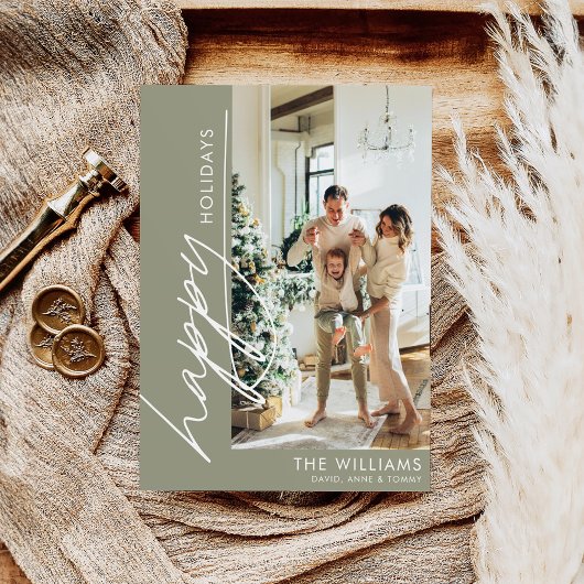 Prettig Vakantie Modern Foto Feestdagenkaart