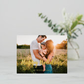 Prettig vakantie modern foto folie feestdagen briefkaart (Staand Voorkant)