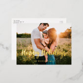 Prettig vakantie modern foto folie feestdagen briefkaart (Voorkant / Achterkant)