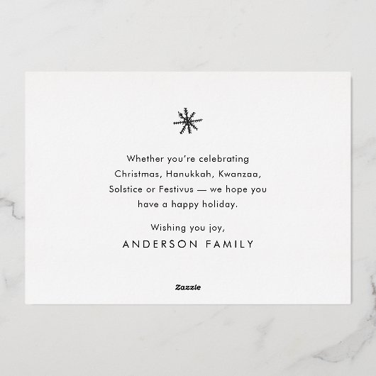 Prettig Vakantie Modern Grappig Huisdier Foto Folie Feestdagenkaart (Achterkant)