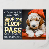 Prettig Vakantie Modern Grappige Huisdier Foto Folie Feestdagenkaart (Voorkant)