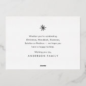 Prettig Vakantie Modern Grappige Huisdier Foto Folie Feestdagenkaart (Achterkant)