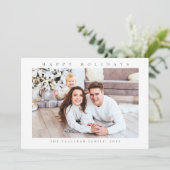 Prettig vakantie Modern minimalistische foto Feestdagenkaart (Staand voorkant)