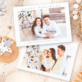 Prettig vakantie modern minimalistische foto feestdagenkaart